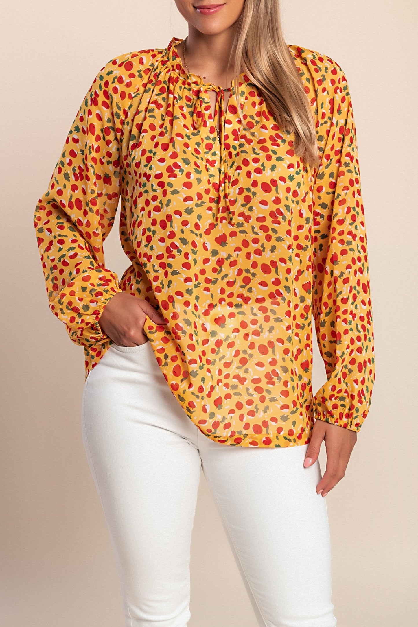 Camicetta a maniche lunghe, gialla