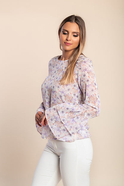 Camicetta con stampa floreale, lilla