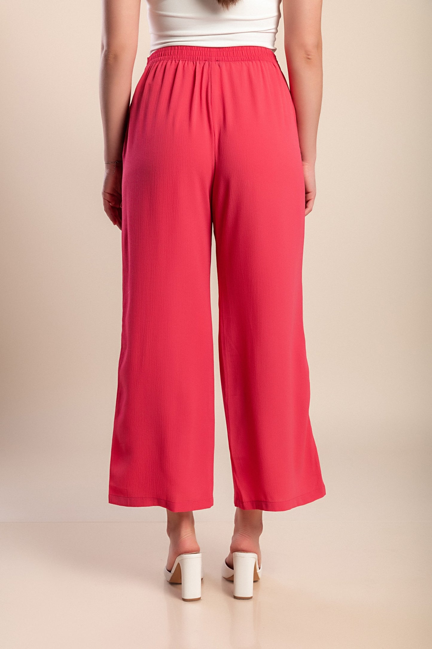 Pantaloni con cintura, fucsia