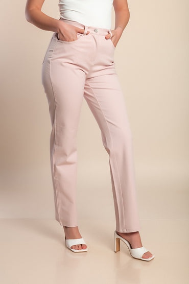 Pantaloni di cotone taglie forti, rosa