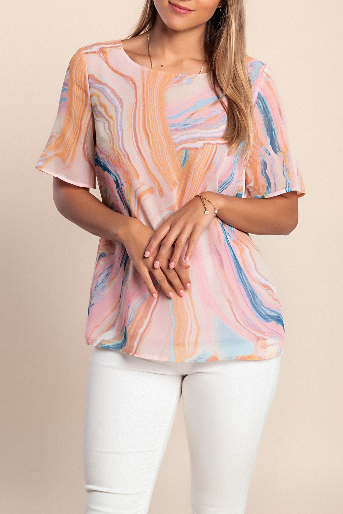 Camicetta a maniche corte, rosa chiaro