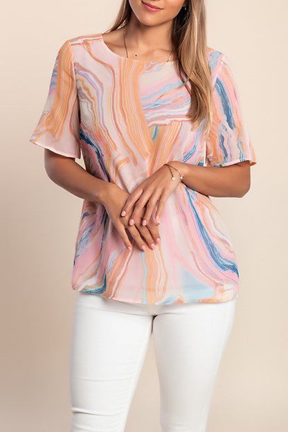 Camicetta a maniche corte, rosa chiaro