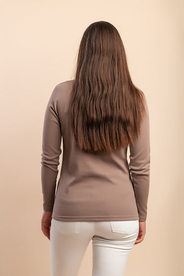 Top a manica lunga, Beige