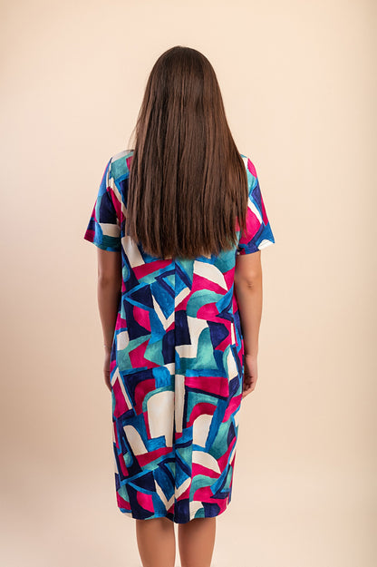 Abito midi con stampa, VAR2