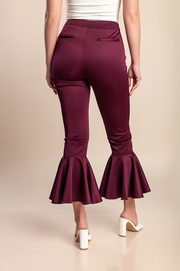 Pantaloni con volant, viola