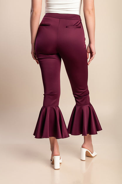 Pantaloni con volant, viola