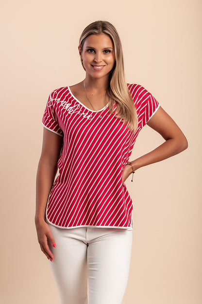 Maglietta a righe, rossa