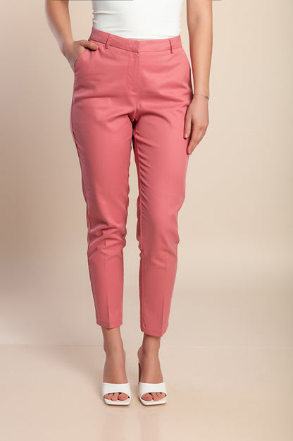 Pantaloni lunghi taglie forti, rosa