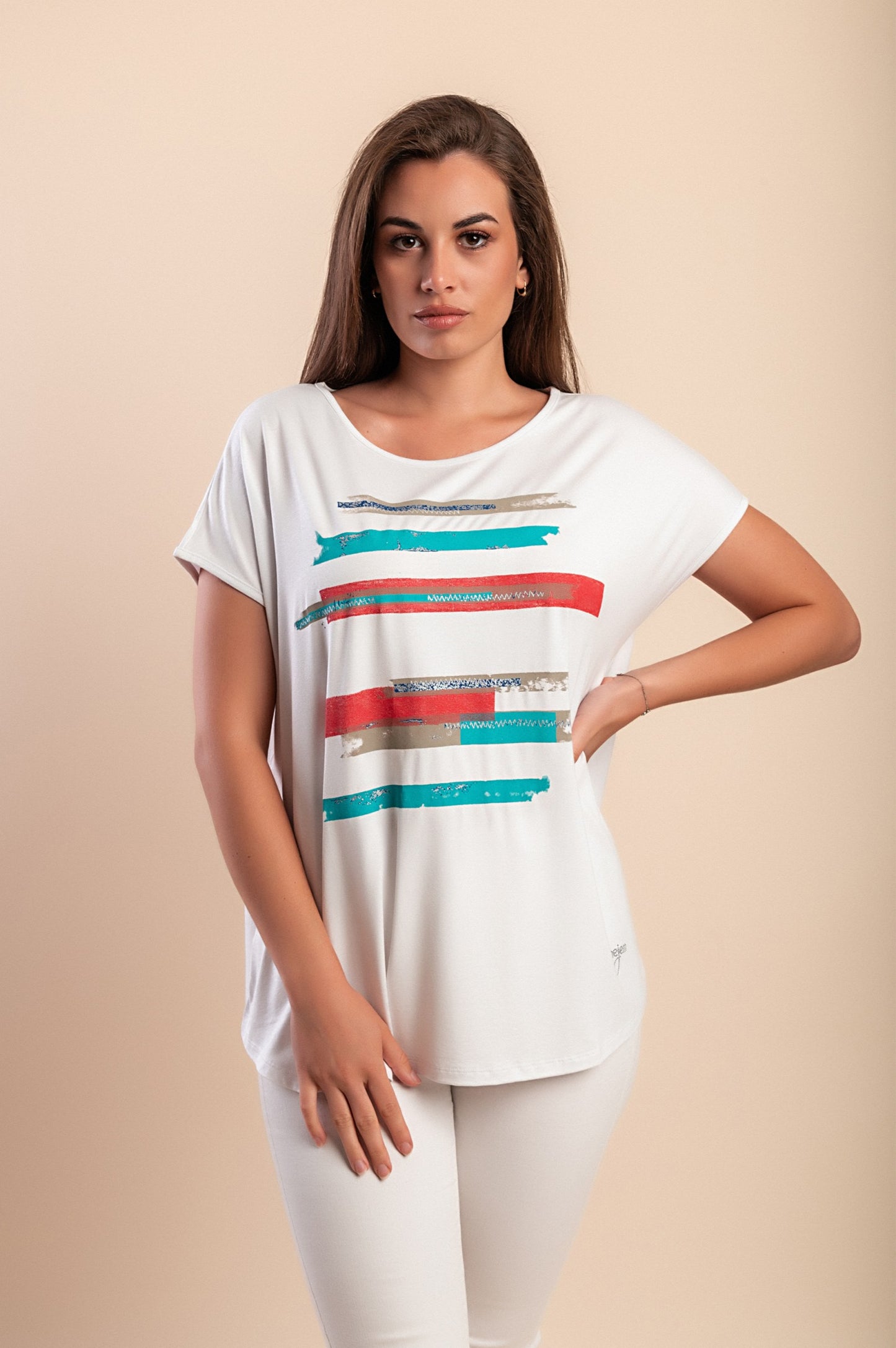 Maglietta con stampa, blu scuro