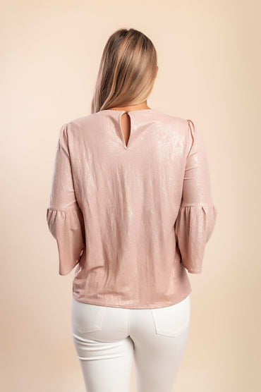 Camicetta con maniche a 3/4, rosa