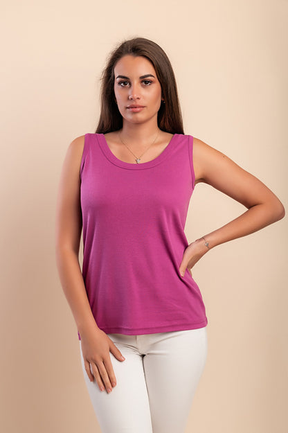 Top senza maniche in cotone, verde