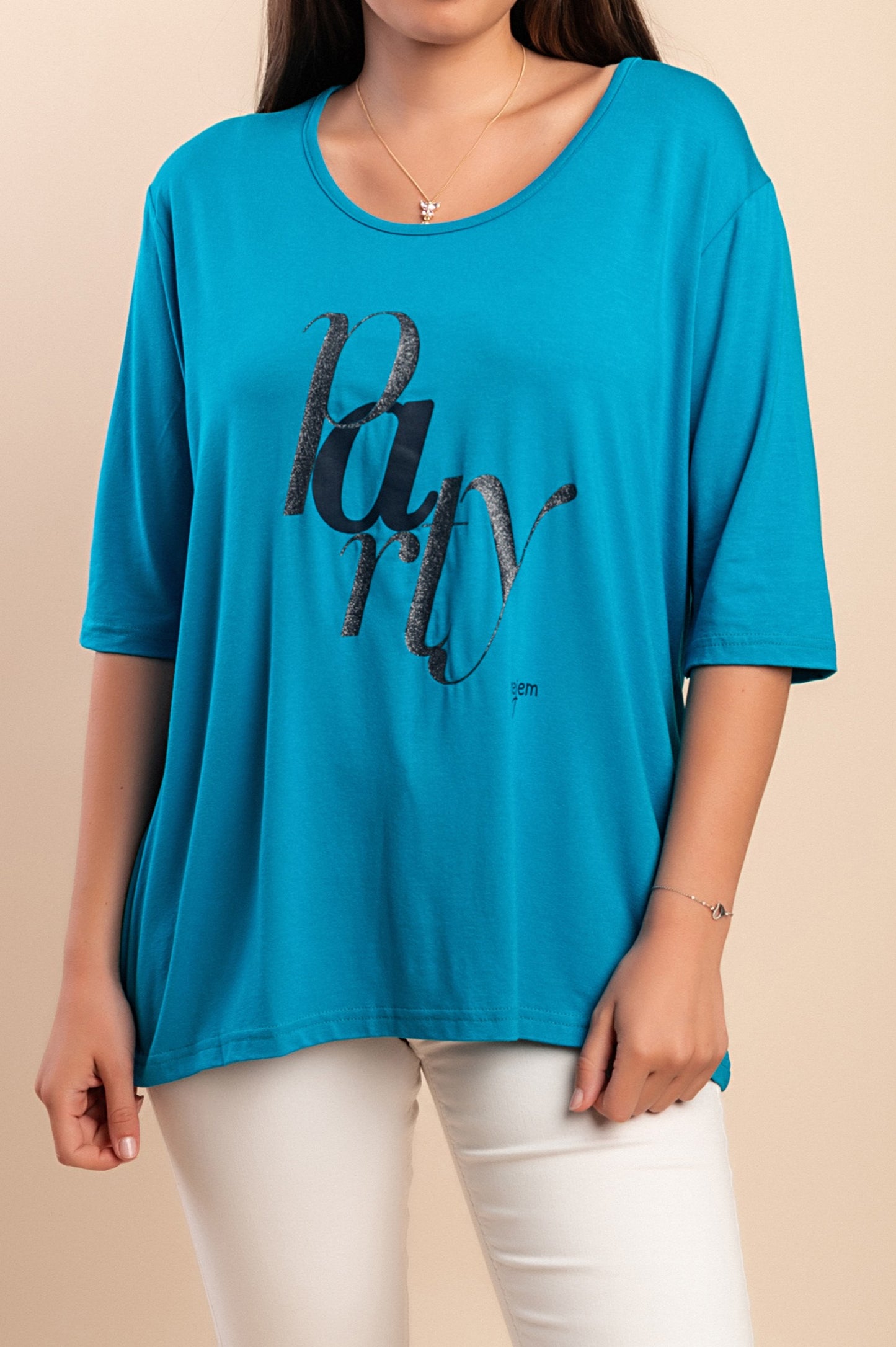 T-shirt stampata, blu