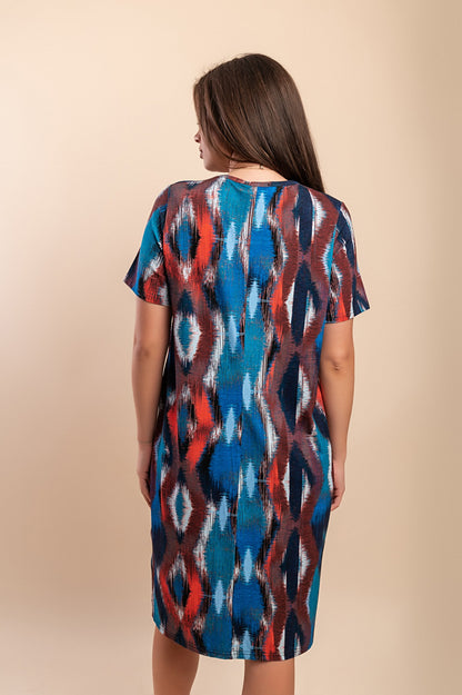 Abito midi con stampa, VAR20