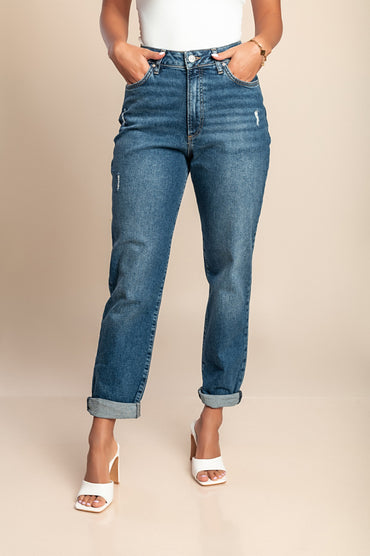 Jeans taglie forti, blu scuro