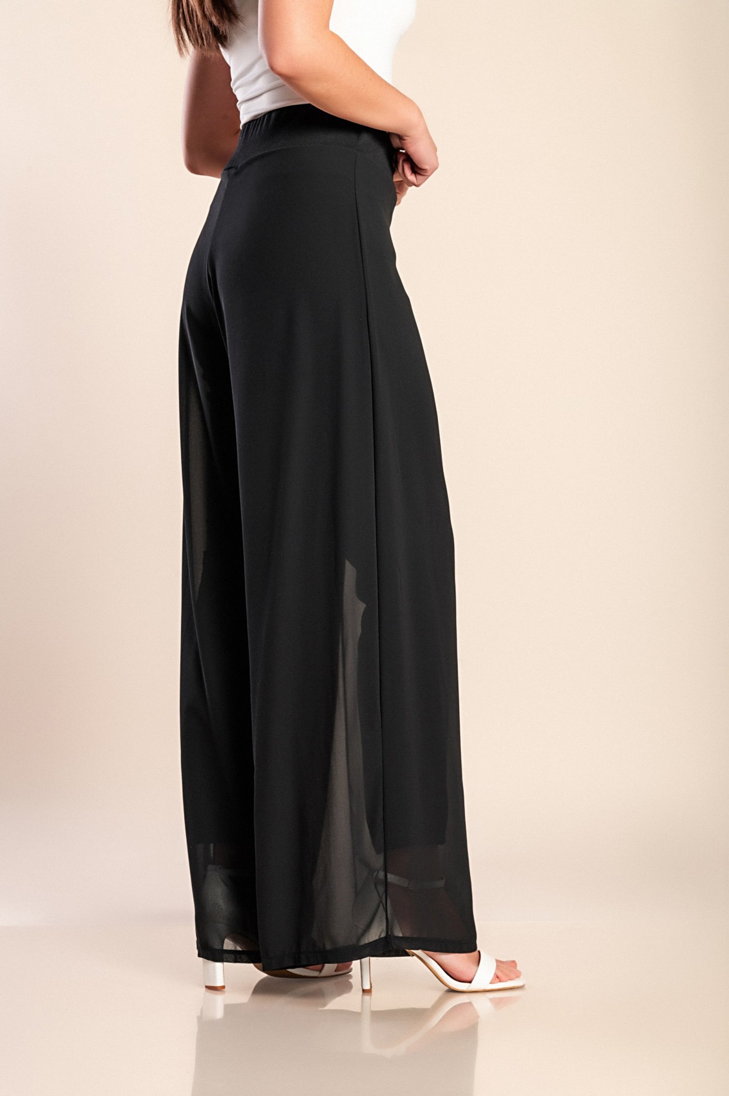 Pantaloni lunghi eleganti Veronna, neri