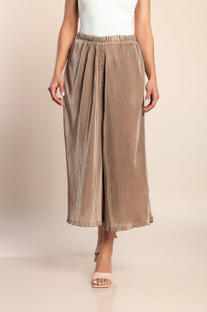 Pantaloni eleganti con pieghe, beige