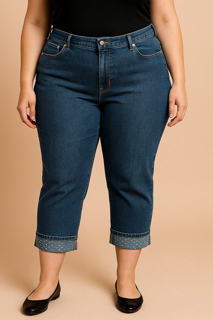 Jeans taglie forti, blu scuro