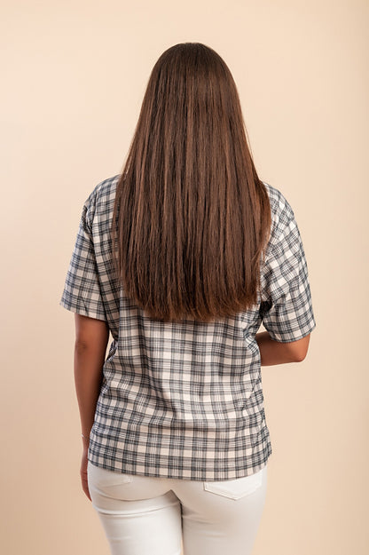 Camicia a quadri, grigia