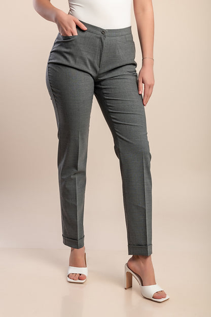 Pantaloni taglie forti, grigi