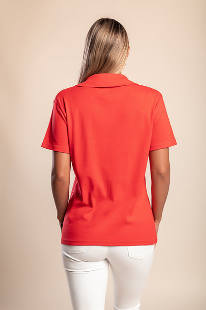 T-shirt in cotone con stampa, turchese