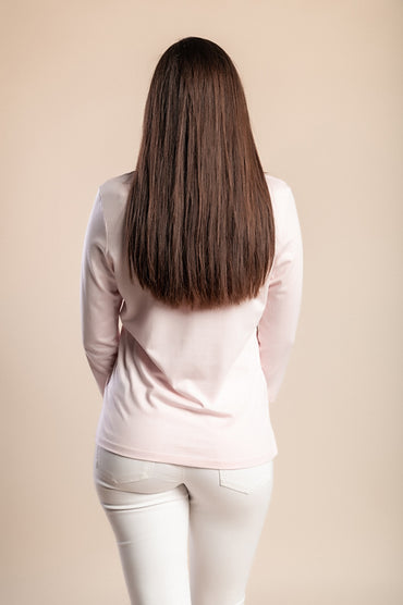 Top con maniche a 3/4, rosa chiaro