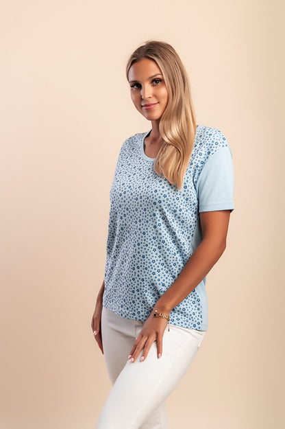 T-shirt in cotone con stampa, blu scuro