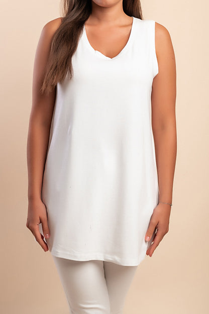 Tunic senza maniche, bianca
