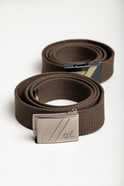 Set di due cinture, marrone