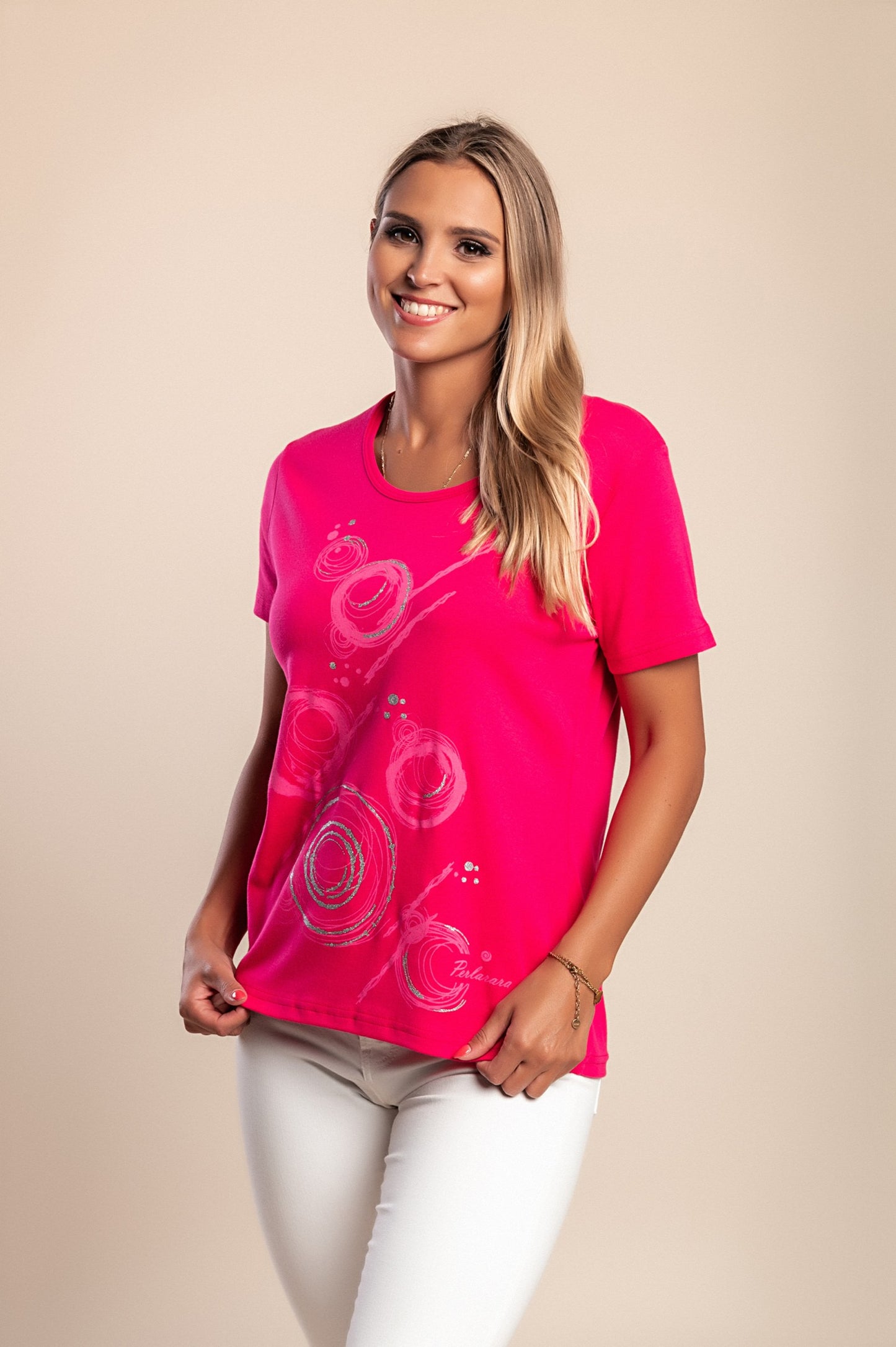 T-shirt in cotone con stampa, blu scuro