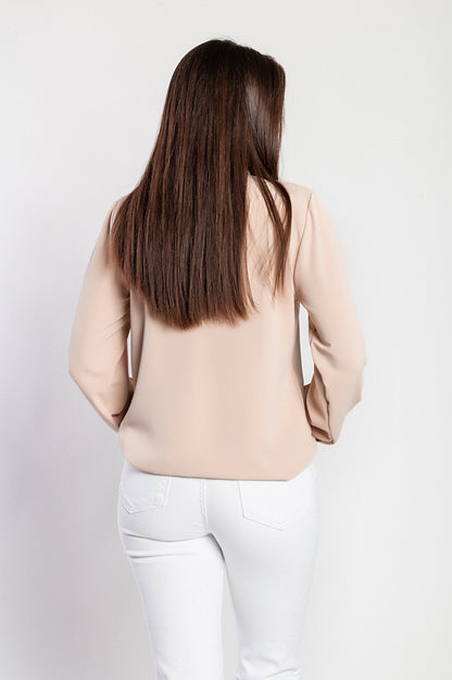 Camicia elegante con volant, bianca