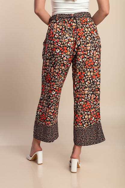 Pantaloni stampati taglie forti, neri