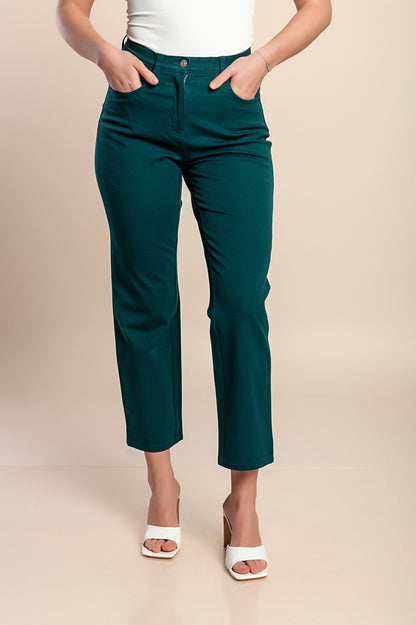 Pantaloni di cotone taglie forti, verdi