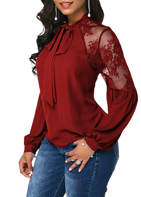 Camicia con dettagli in pizzo Ainsley, blu