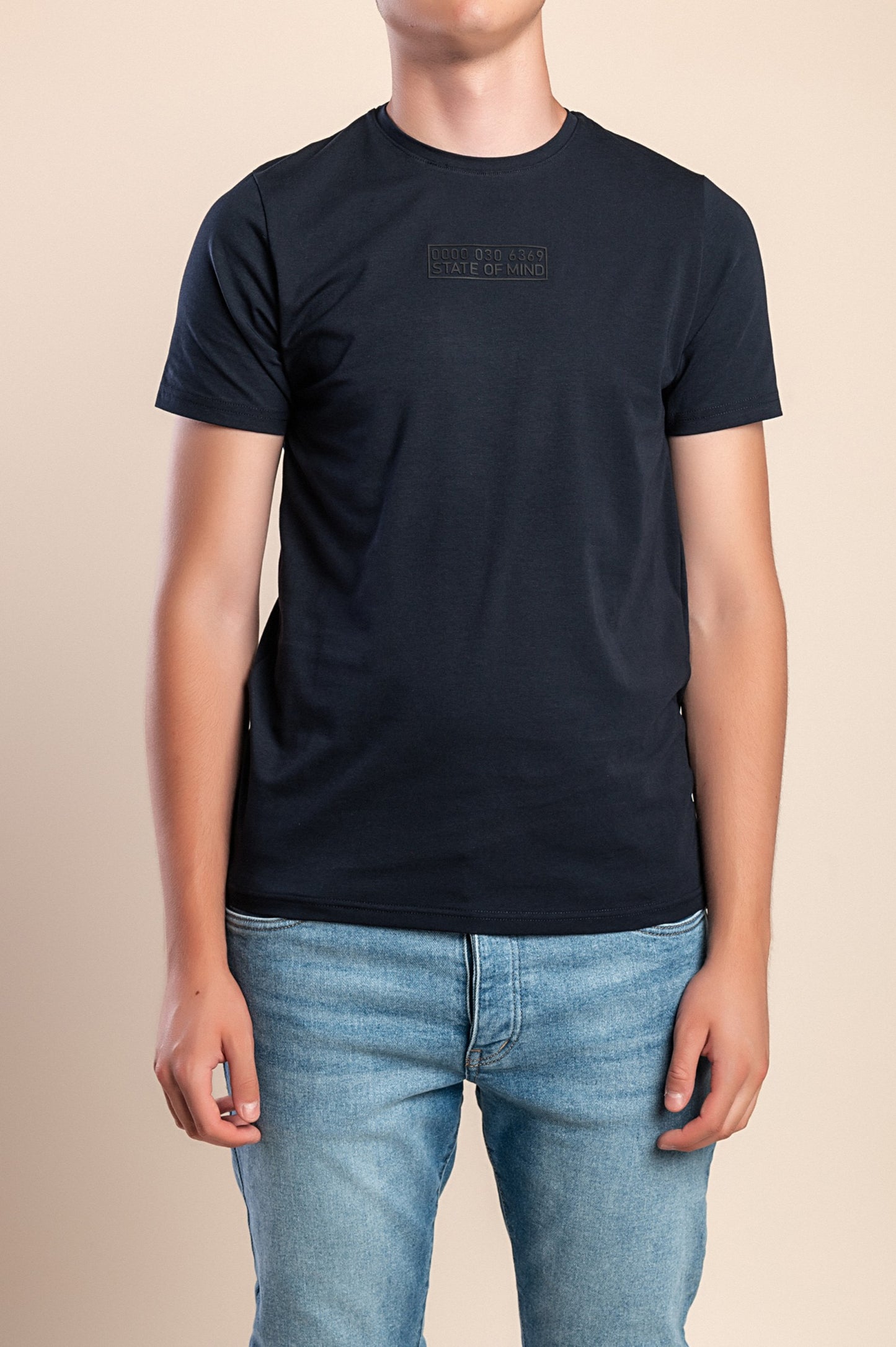 Camicia da uomo in cotone, blu scuro