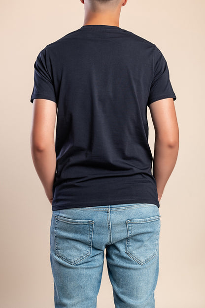 T-shirt da uomo in cotone con stampa, nera