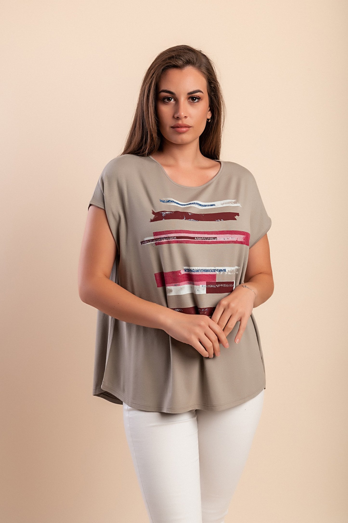 Maglietta con stampa, blu scuro