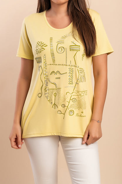 T-shirt stampata, arancione