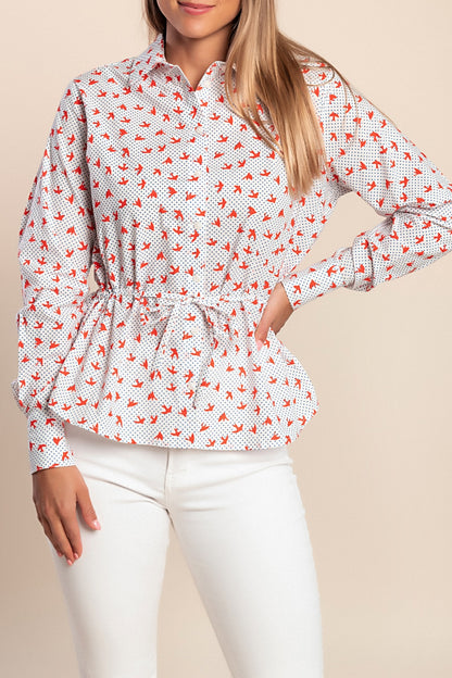 Camicia stampata, bianca