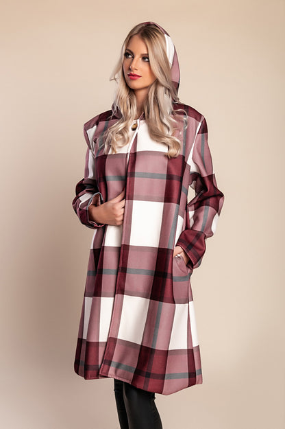 Cappotto a quadri, marrone