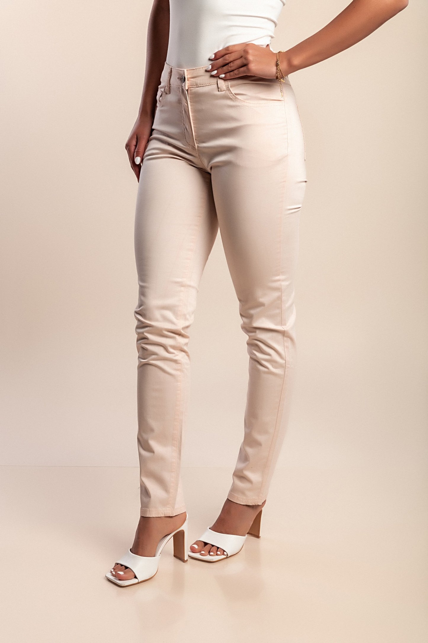 Pantaloni in cotone, albicocca