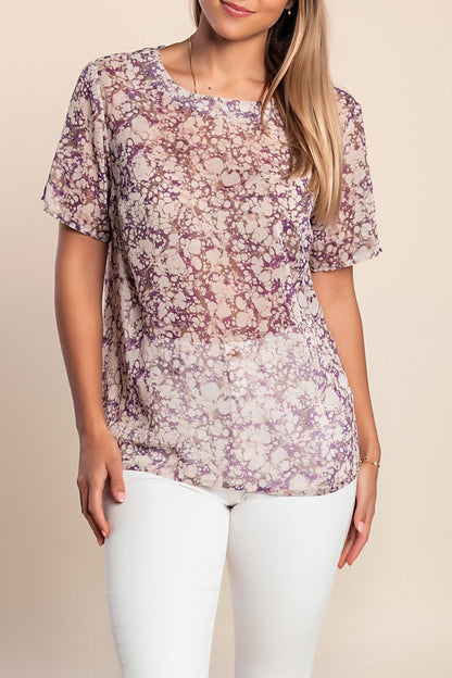 Camicetta a maniche corte, viola