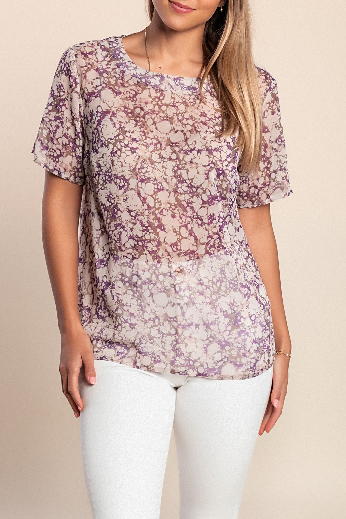 Camicetta a maniche corte, viola