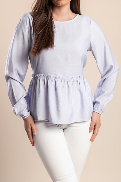 Camicetta taglie forti con elastico in vita, lilla