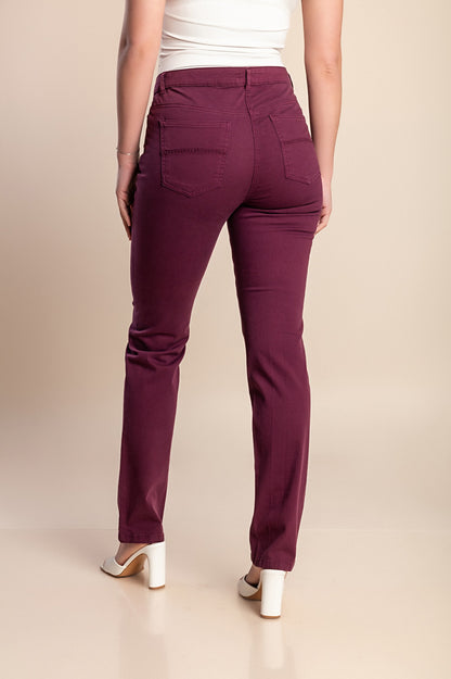 Pantaloni di cotone taglie forti, viola