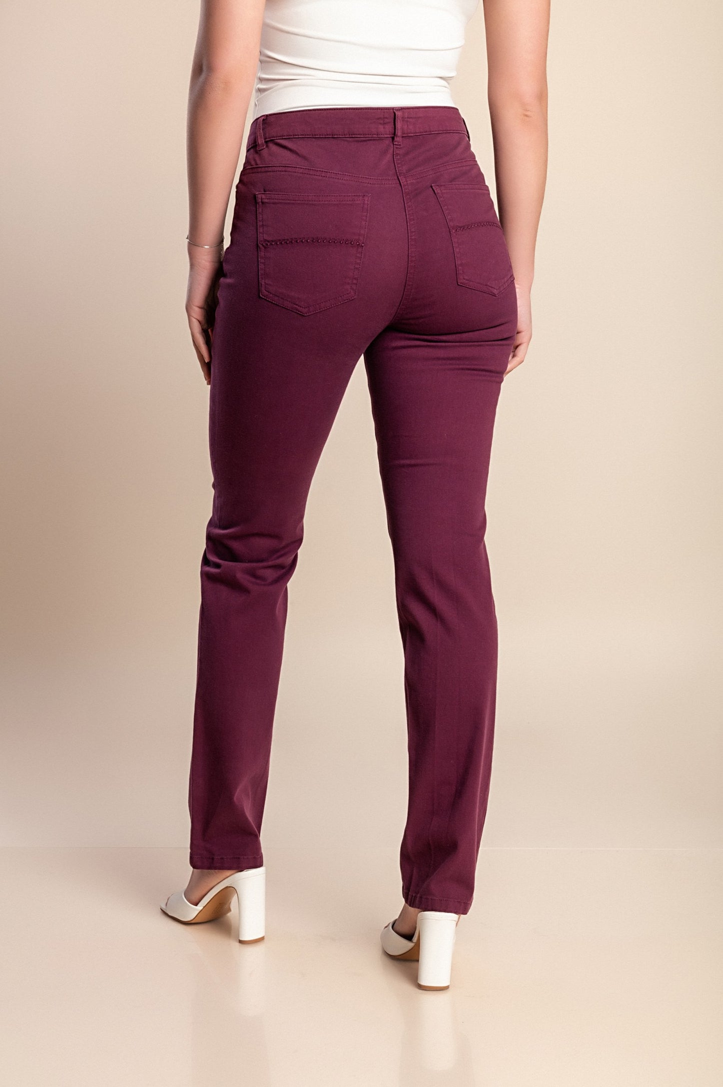 Pantaloni di cotone taglie forti, viola