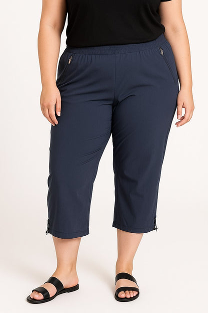 Pantaloni eleganti taglie forti, blu scuro
