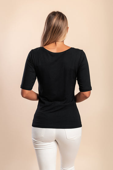 Top girocollo, nero