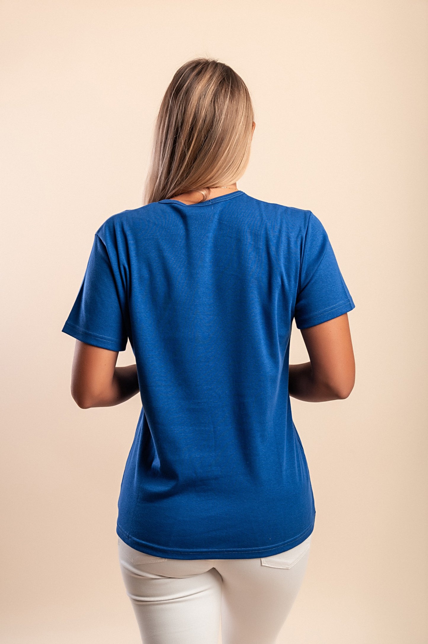 T-shirt in cotone con stampa, blu