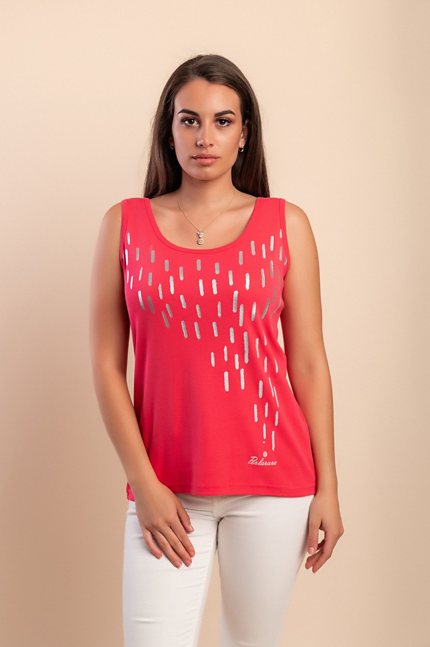 Top senza maniche in cotone, verde