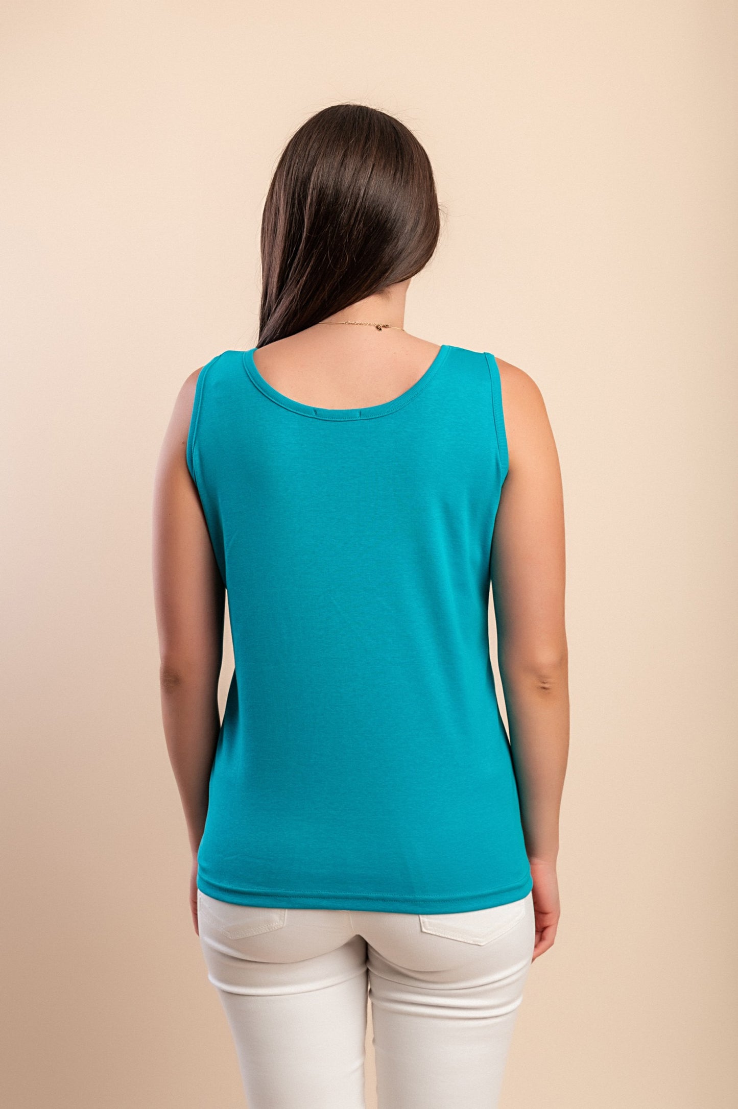 Top senza maniche in cotone, verde